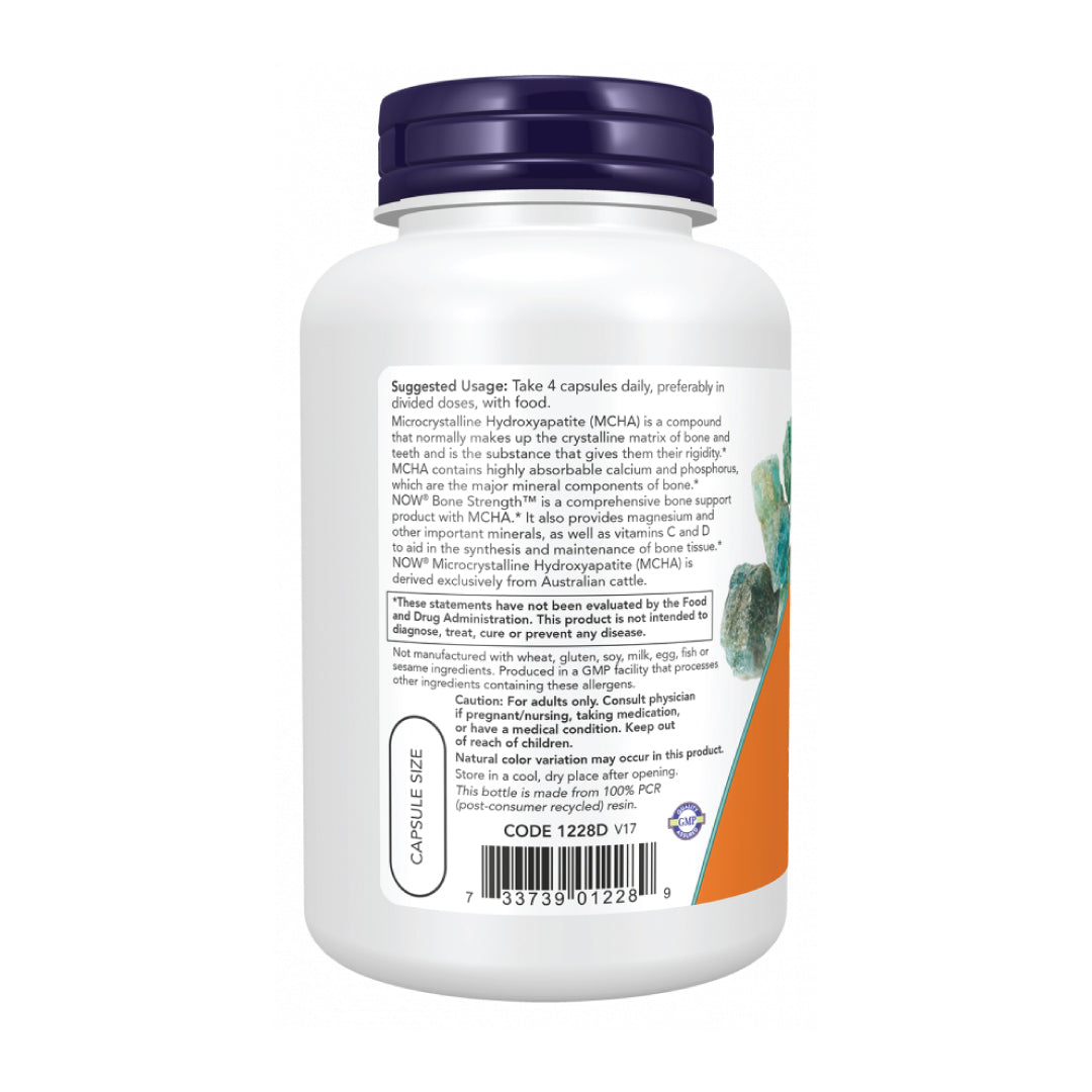 NOW Bone Strength™ Capsules – MCHA, Calcium, Magnesium, Vitamins C & D – Bone & Teeth Support Supplement 120 capsule