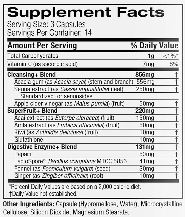 Purely Inspired 7-Day Cleanse – Gentle Detox with Senna & Apple Cider Vinegar, 42 Capsules