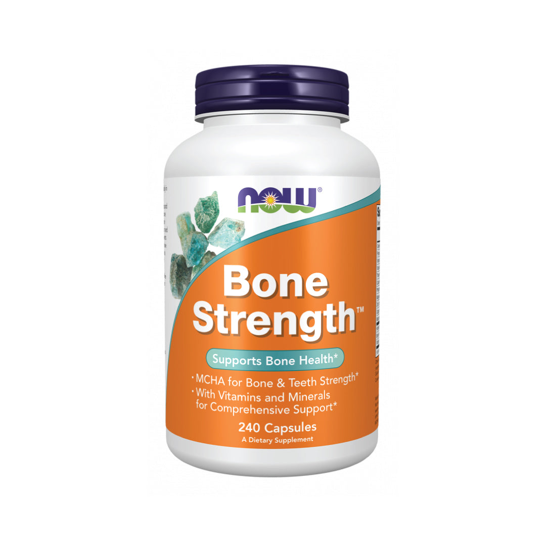 NOW Bone Strength™ Capsules – MCHA, Calcium, Magnesium, Vitamins C & D – Bone & Teeth Support Supplement 120 capsule