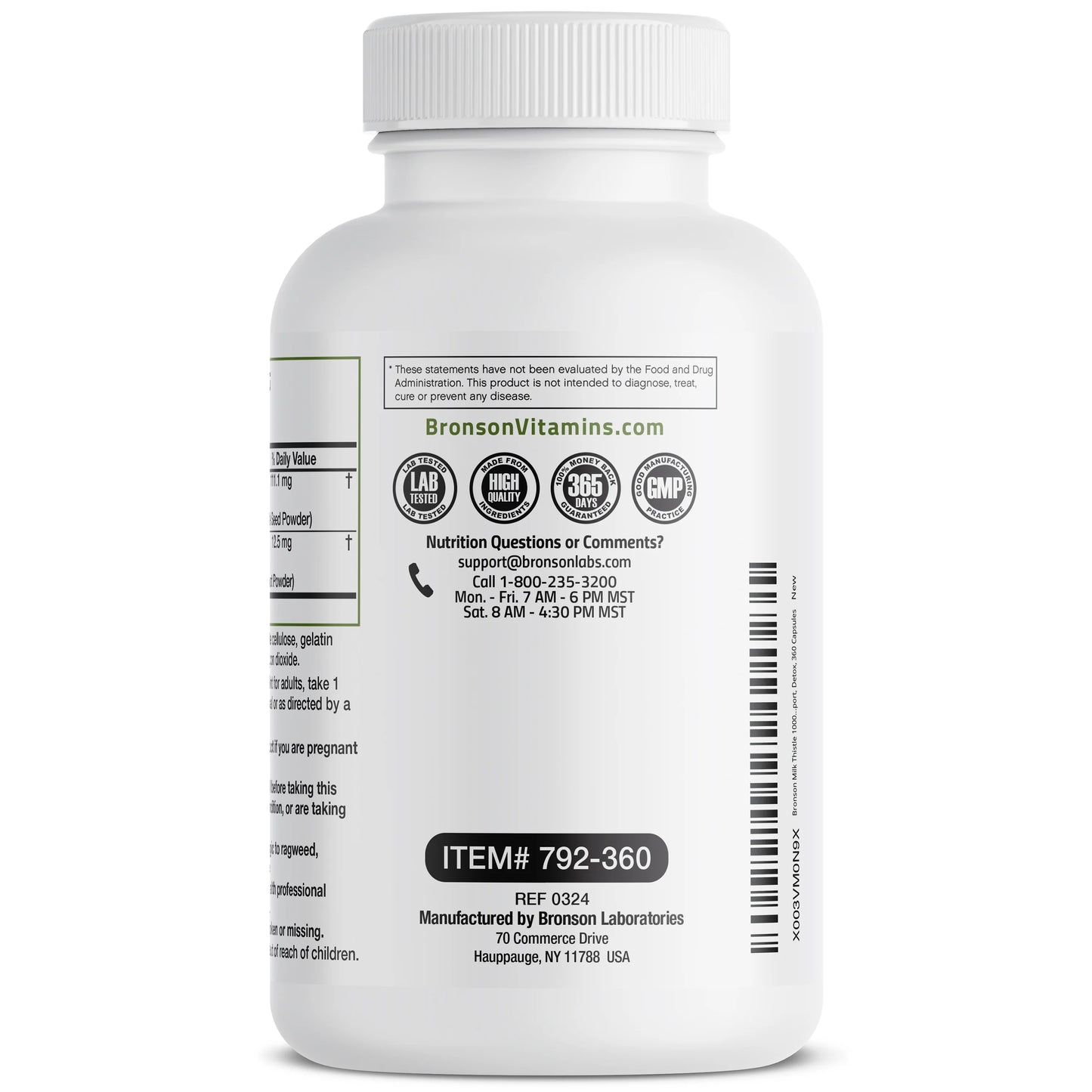 Milk Thistle Seed 1,000mg – Liver Support & Antioxidant Supplement with Silymarin – 360 Capsules | Bronson