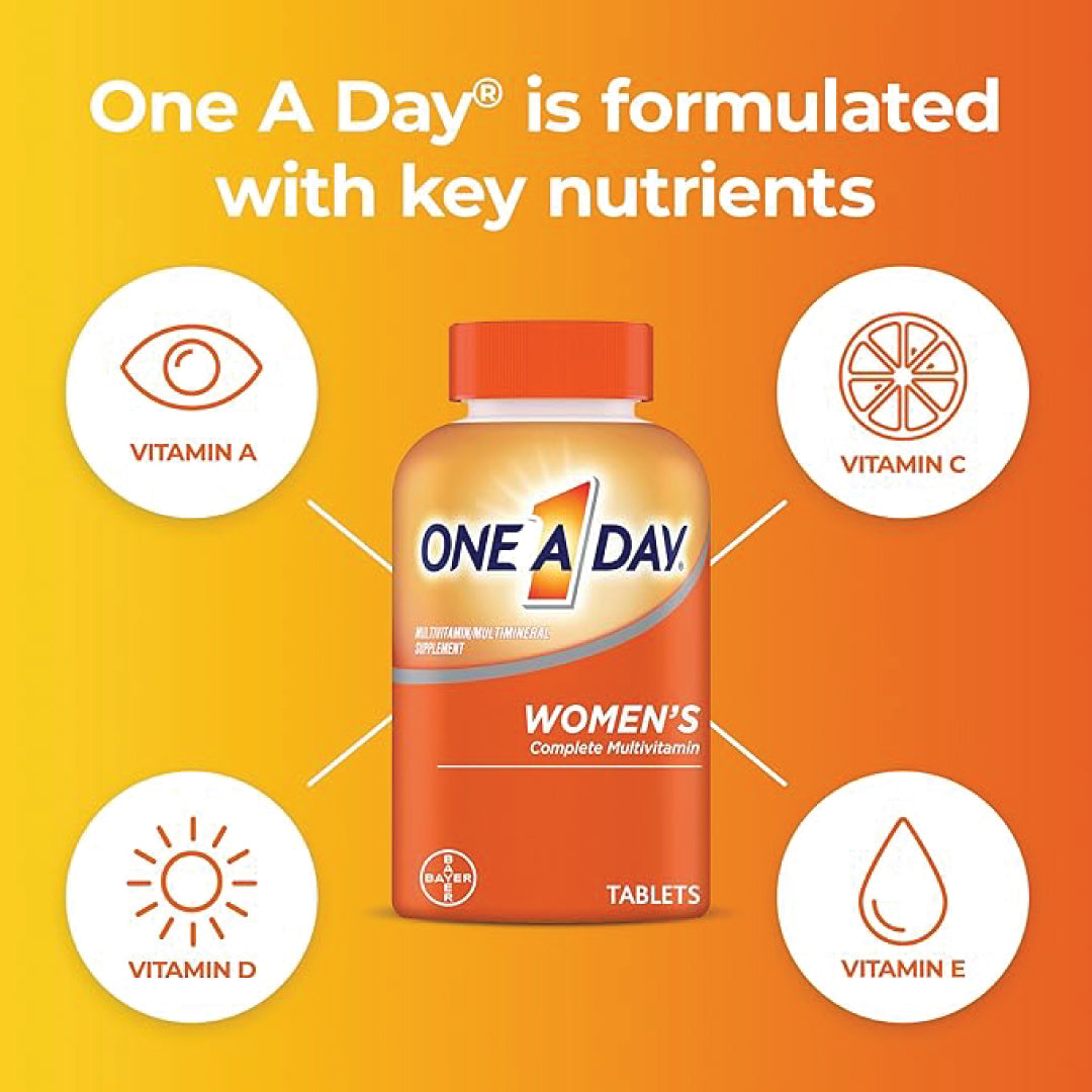One A Day Women’s Multivitamin, 200 Count – With Vitamins A, C, D, E & All 8 B Vitamins, Calcium – Supports Bone, Skin & Immune Health