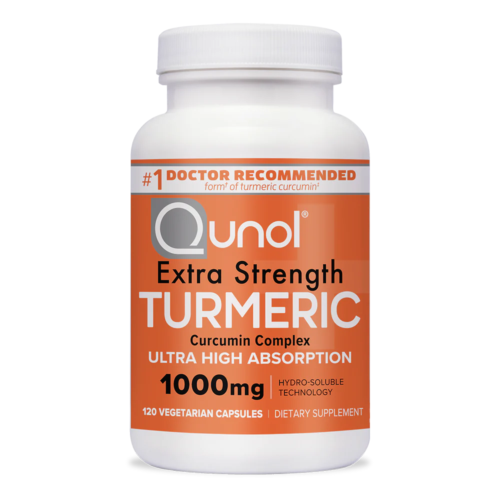Qunol Extra Strength Turmeric Curcumin Complex 1000mg – High Absorption with Water Dispersion Technology – Joint Support & Healthy Inflammation Response – 120 Capsules