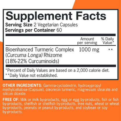 Qunol Extra Strength Turmeric Curcumin Complex 1000mg – High Absorption with Water Dispersion Technology – Joint Support & Healthy Inflammation Response – 120 Capsules