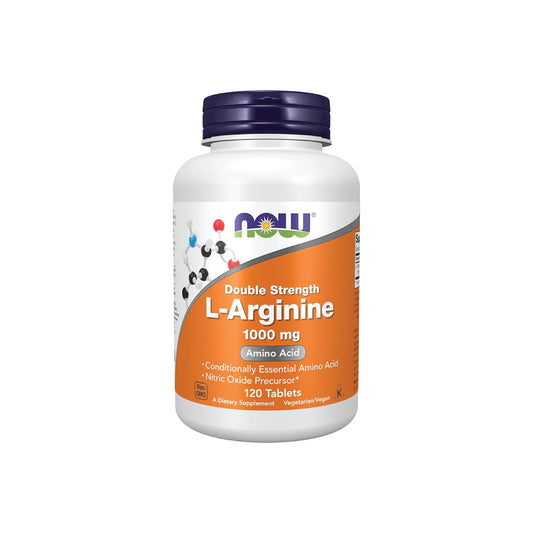 NOW Foods L-Arginine 1,000mg – Double Strength Nitric Oxide Precursor*, Amino Acid Supplement, 120 Tablets – Non-GMO, Kosher, Soy-Free, GMP Quality Assured