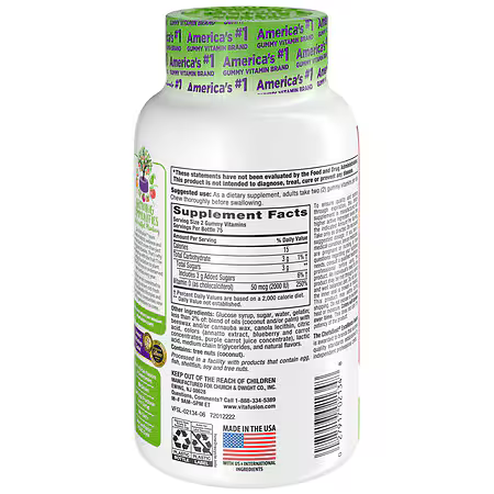 Vitafusion Vitamin D3 Gummies 2000 IU – Bone, Teeth & Immune Support – 150 Ct – Natural Flavors
