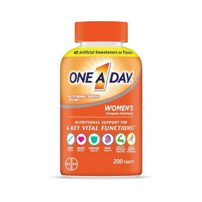 One A Day Women’s Multivitamin, 200 Count – With Vitamins A, C, D, E & All 8 B Vitamins, Calcium – Supports Bone, Skin & Immune Health