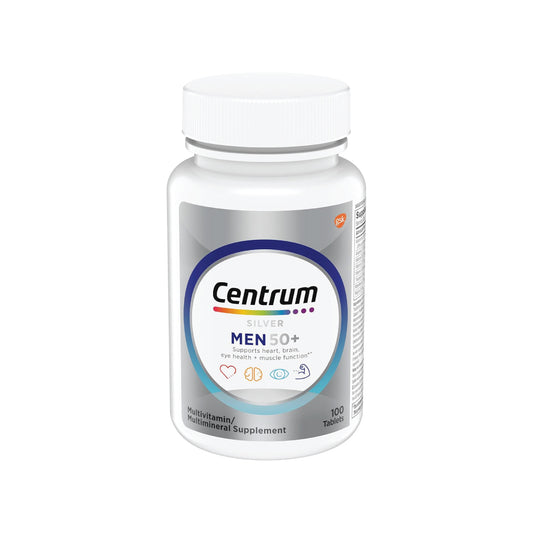 Centrum Silver Men’s 50+ Multivitamin, 100 Ct – with Vitamin D3, B Vitamins & Zinc, Memory & Cognition Support