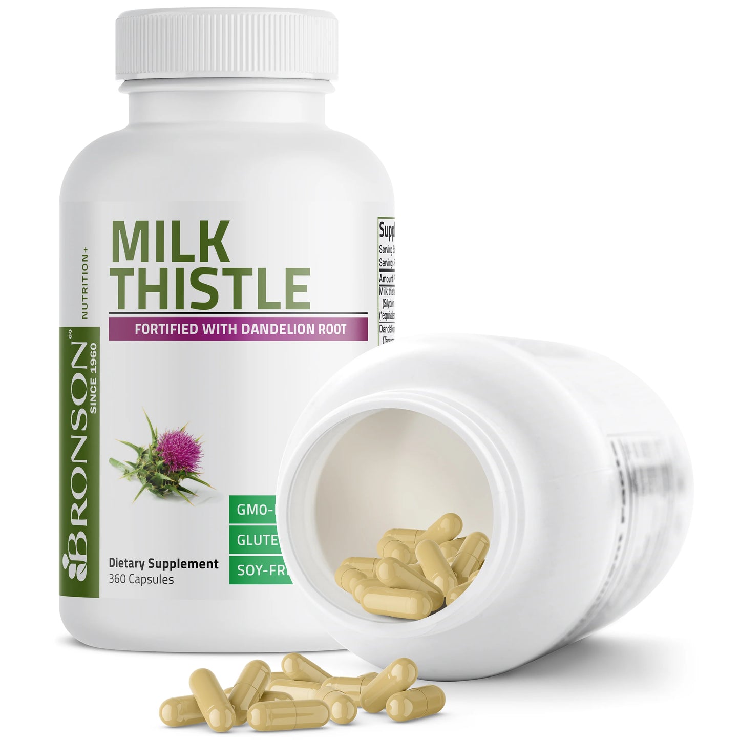 Milk Thistle Seed 1,000mg – Liver Support & Antioxidant Supplement with Silymarin – 360 Capsules | Bronson