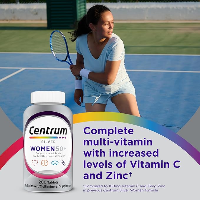 Centrum Silver Women’s 50+ Multivitamin, 200 Ct – with Vitamin D3, B Vitamins, Memory & Cognition Support