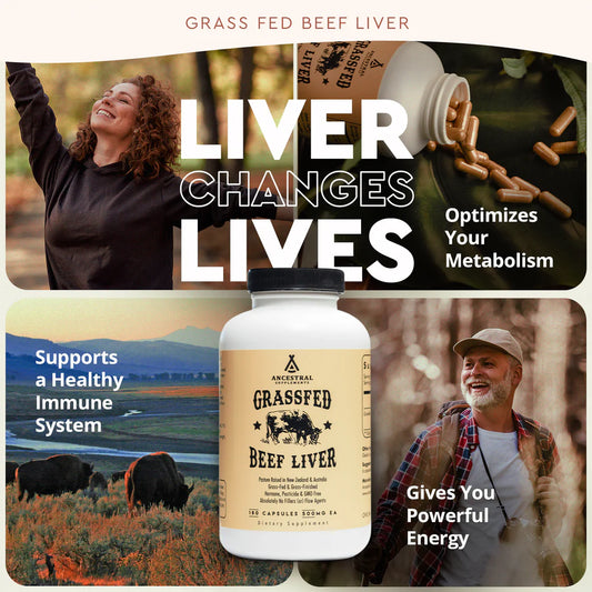 Grass Fed Beef Liver Capsules – Nutrient-Dense Organ Supplement for Energy, Immunity & Vitality – 180 Caps