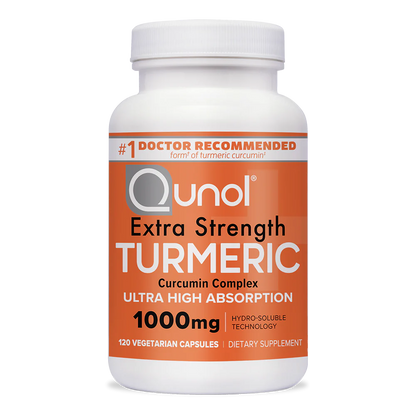 Qunol Extra Strength Turmeric Curcumin Complex 1000mg – High Absorption with Water Dispersion Technology – Joint Support & Healthy Inflammation Response – 120 Capsules